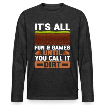 Bodenwissenschaftler Soil Science - Men's Premium Organic Long Sleeve Shirt - heather anthracite - Front - Nico (187cm)