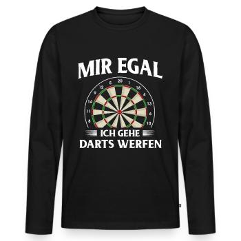 Dart Gift Dartboard Darts Player Bullseye - Men's Premium Organic Long Sleeve Shirt - black - Front - Nico (187cm)