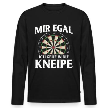 Dart Gift Dartboard Darts Player Bullseye - Men's Premium Organic Long Sleeve Shirt - black - Front - Nico (187cm)