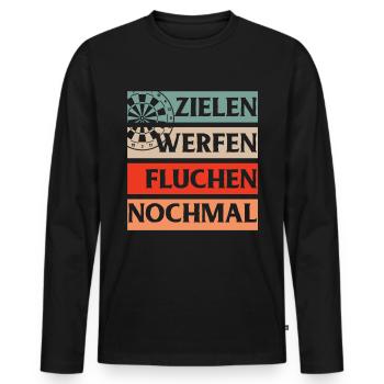 Cadeau de fléchettes Jeu de fléchettes Bullseye - T-shirt manches longues Premium bio Homme - noir - Devant - Nico (187cm)