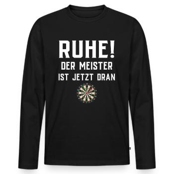 Dart Gift Dartboard Darts Player Bullseye - Men's Premium Organic Long Sleeve Shirt - black - Front - Nico (187cm)
