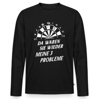 Dart Gift Dartboard Darts Player Bullseye - Men's Premium Organic Long Sleeve Shirt - black - Front - Nico (187cm)