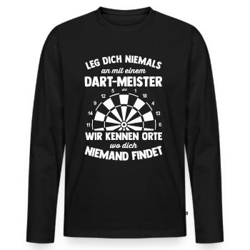 Cadeau de fléchettes Jeu de fléchettes Bullseye - T-shirt manches longues Premium bio Homme - noir - Devant - Nico (187cm)