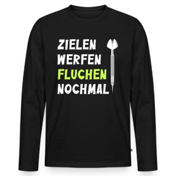 Dart Geschenk Dartboard Dartspieler Bullseye - Männer Premium Bio Langarmshirt - Schwarz - Vorne - Nico (187cm)