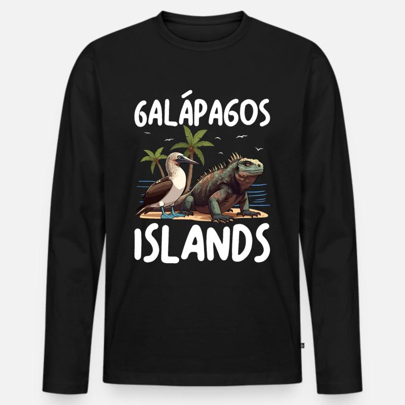 Galapagos Islands - Männer Premium Bio Langarmshirt - Schwarz