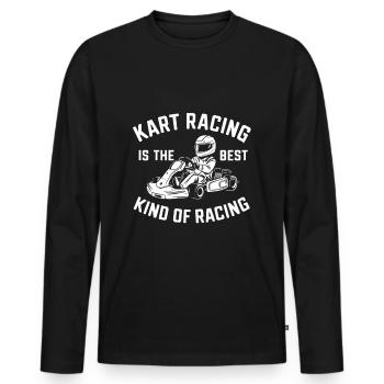 Kart-Rennen sind die beste Art von Rennen - Männer Premium Bio Langarmshirt - Schwarz - Vorne - Nico (187cm)
