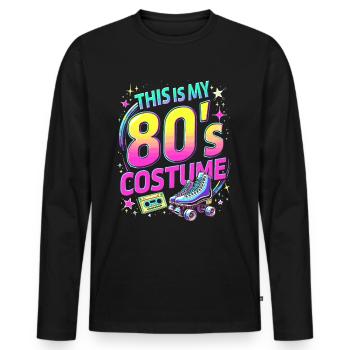 80s Outfit Party 80's Theme Party 1980's - Men's Premium Organic Long Sleeve Shirt - black - Front - Nico (187cm)