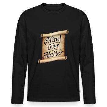 Faites défiler l’ au-dessus de la matière - T-shirt manches longues Premium bio Homme - noir - Devant - Nico (187cm)