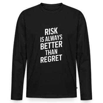 Le risque vaut toujours mieux que le regret - T-shirt manches longues Premium bio Homme - noir - Devant - Nico (187cm)
