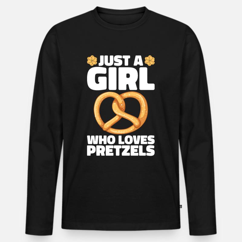 Bretzel Brezeln Bäcker Backwaren - Männer Premium Bio Langarmshirt - Schwarz