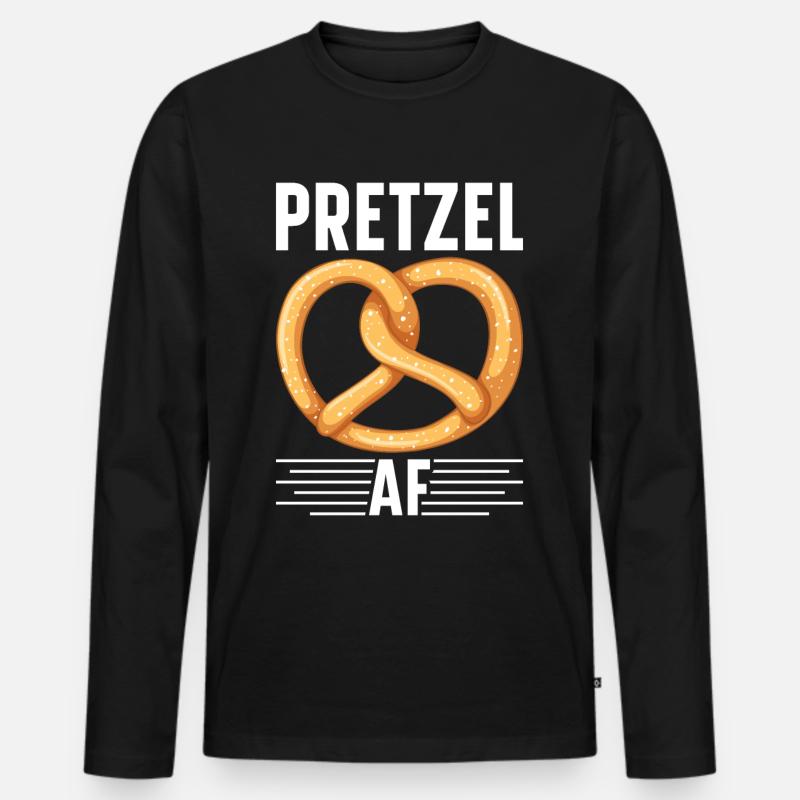 Bretzel Brezeln Bäcker Backwaren - Männer Premium Bio Langarmshirt - Schwarz