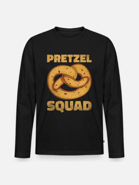 Bretzel Brezeln Bäcker Backwaren - Männer Premium Bio Langarmshirt - Schwarz
