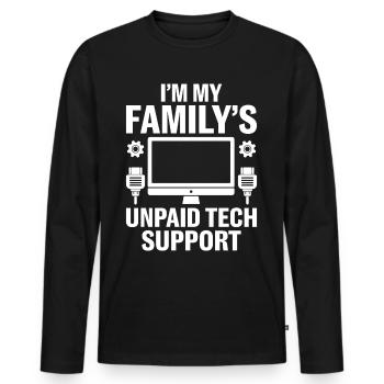 I'm My Family's Unpaid Tech Support - Männer Premium Bio Langarmshirt - Schwarz - Vorne - Nico (187cm)