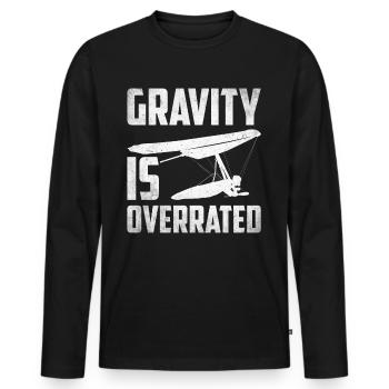 Deltaplane Parapente Deltaplane - T-shirt manches longues Premium bio Homme - noir - Devant - Nico (187cm)