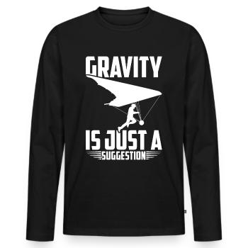 Deltaplane Parapente Deltaplane - T-shirt manches longues Premium bio Homme - noir - Devant - Nico (187cm)