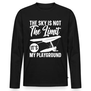Deltaplane Parapente Deltaplane - T-shirt manches longues Premium bio Homme - noir - Devant - Nico (187cm)