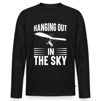 Deltaplane Parapente Deltaplane - T-shirt manches longues Premium bio Homme - noir - Devant - Nico (187cm)