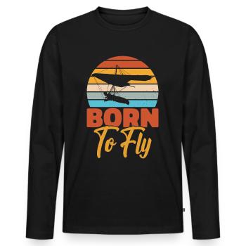Deltaplane Parapente Deltaplane - T-shirt manches longues Premium bio Homme - noir - Devant - Nico (187cm)
