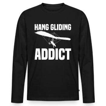 Deltaplane Parapente Deltaplane - T-shirt manches longues Premium bio Homme - noir - Devant - Nico (187cm)