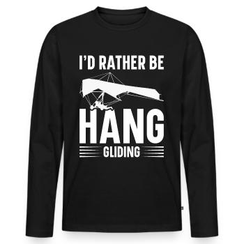Deltaplane Parapente Deltaplane - T-shirt manches longues Premium bio Homme - noir - Devant - Nico (187cm)