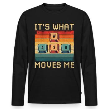 WASD It's What Moves Me - Männer Premium Bio Langarmshirt - Schwarz - Vorne - Nico (187cm)