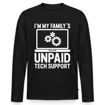 I'm My Family's Unpaid Tech Support - Männer Premium Bio Langarmshirt - Schwarz - Vorne - Nico (187cm)