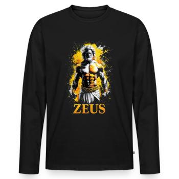 Zeus God greek mythology - Men's Premium Organic Long Sleeve Shirt - black - Front - Nico (187cm)