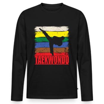 Taekwondo pour les amateurs d’arts martiaux Kick - T-shirt manches longues Premium bio Homme - noir - Devant - Nico (187cm)