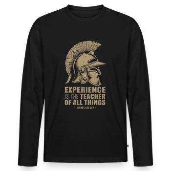 Julius caesar quote with legionnaire helmet - Men's Premium Organic Long Sleeve Shirt - black - Front - Nico (187cm)