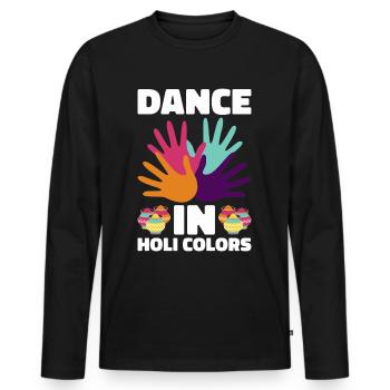 Holi India Holi Festival Happy Holi Fest - Men's Premium Organic Long Sleeve Shirt - black - Front - Nico (187cm)