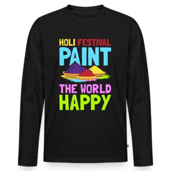 Holi India Holi Festival Happy Holi Fest - Men's Premium Organic Long Sleeve Shirt - black - Front - Nico (187cm)