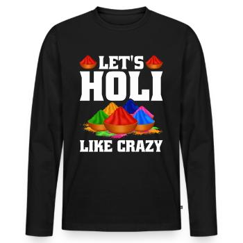 Holi India Holi Festival Happy Holi Fest - Men's Premium Organic Long Sleeve Shirt - black - Front - Nico (187cm)