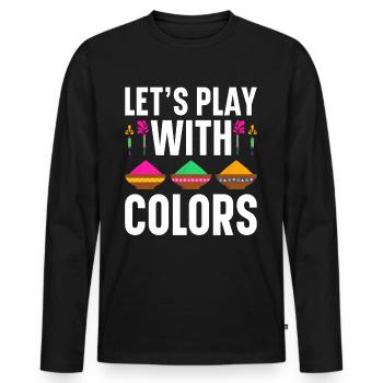 Holi India Holi Festival Happy Holi Fest - Men's Premium Organic Long Sleeve Shirt - black - Front - Nico (187cm)