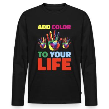 Holi India Holi Festival Happy Holi Fest - Men's Premium Organic Long Sleeve Shirt - black - Front - Nico (187cm)