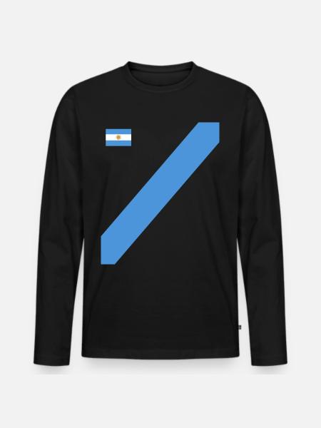 Argentine Cadeau Argentine Drapeau argentin - T-shirt manches longues Premium bio Homme - noir