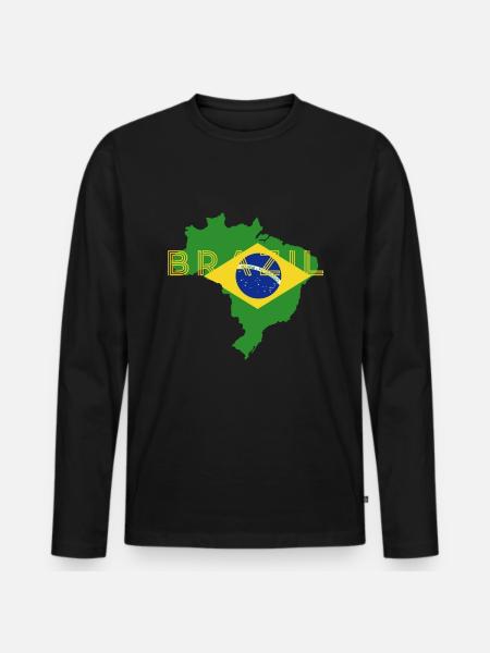 Brasilien Brasilien trøje Brasiliansk Rio de Janeirao - Premium økologisk langærmet T-shirt til mænd - sort