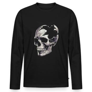 Crâne détruit - T-shirt manches longues Premium bio Homme - noir - Devant - Nico (187cm)