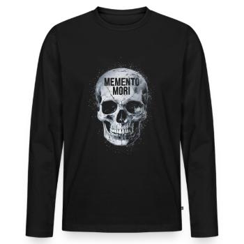 Crâne Memento mori - T-shirt manches longues Premium bio Homme - noir - Devant - Nico (187cm)