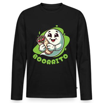 Ghost Boorrito for Burrito Lovers - Men's Premium Organic Long Sleeve Shirt - black - Front - Nico (187cm)
