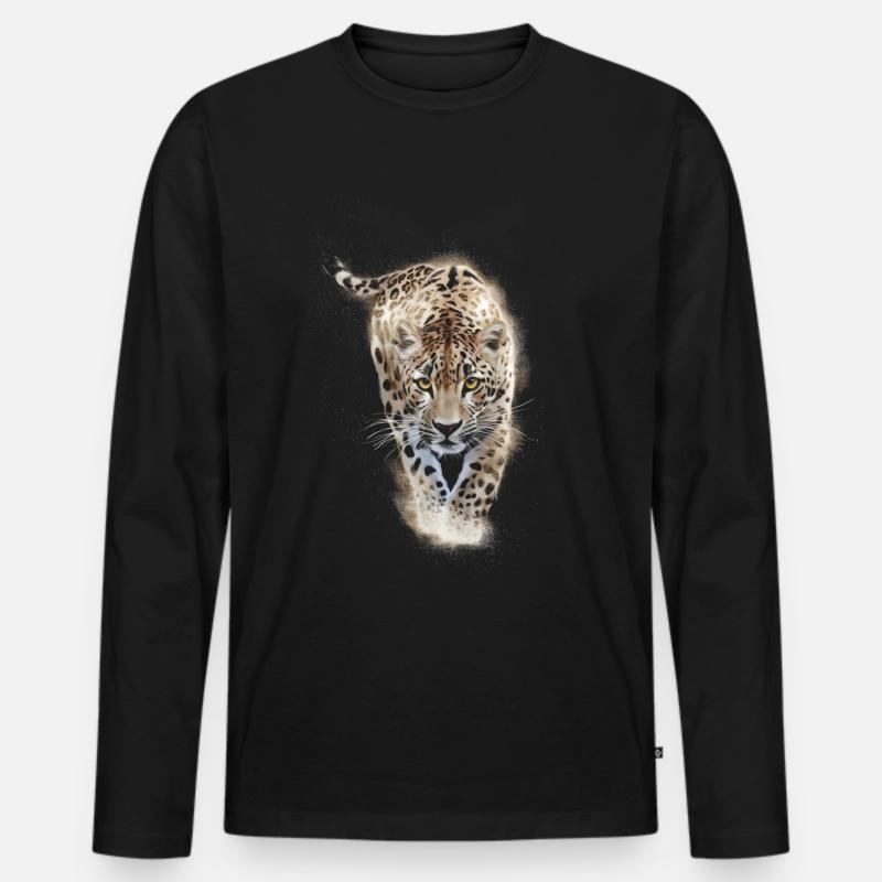 Gepard - Männer Premium Bio Langarmshirt - Schwarz