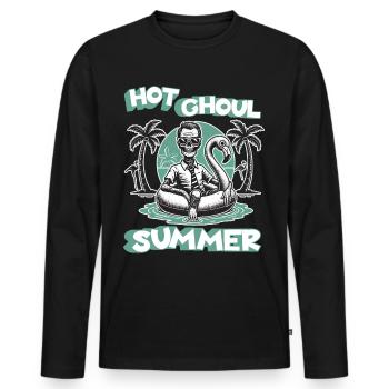 Heiße Ghoul Sommer Vibes Für Dich - Männer Premium Bio Langarmshirt - Schwarz - Vorne - Nico (187cm)