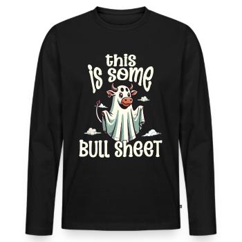 Cow Costume Halloween Humor Funny Ghost - Men's Premium Organic Long Sleeve Shirt - black - Front - Nico (187cm)
