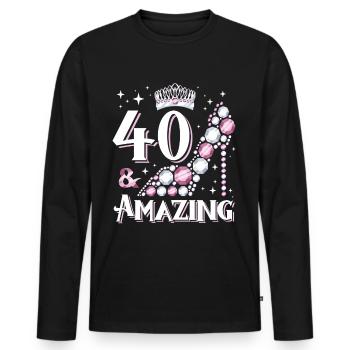 Stylish shoe design for the 40th birthday - Men's Premium Organic Long Sleeve Shirt - black - Front - Nico (187cm)