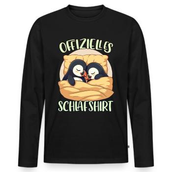 Official Sleep Shirt Sleeping Puffins - Men's Premium Organic Long Sleeve Shirt - black - Front - Nico (187cm)
