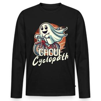 Cycling Ghost Ghoul Cyclopath - Men's Premium Organic Long Sleeve Shirt - black - Front - Nico (187cm)