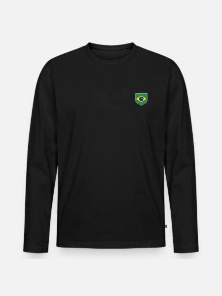 Brasilien Brazil shirt Brasilianer Rio de Janeirao - Männer Premium Bio Langarmshirt - Schwarz