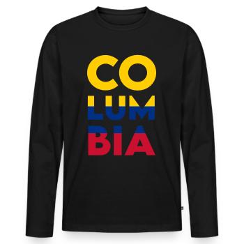 Kolumbien Colombia Medellin Urlaub Bogota Cali - Männer Premium Bio Langarmshirt - Schwarz - Vorne - Nico (187cm)