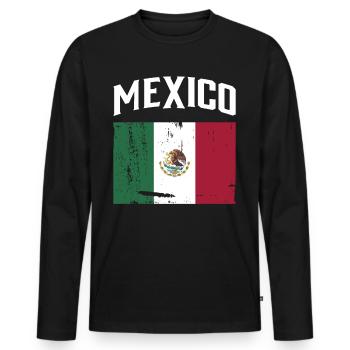 Mexique Mexique Cadeau mexicain Flag Football - T-shirt manches longues Premium bio Homme - noir - Devant - Nico (187cm)