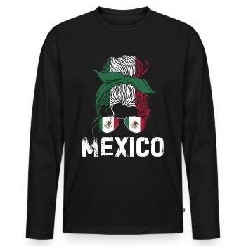 Mexique Mexique Cadeau mexicain Flag Football - T-shirt manches longues Premium bio Homme - noir - Devant - Nico (187cm)