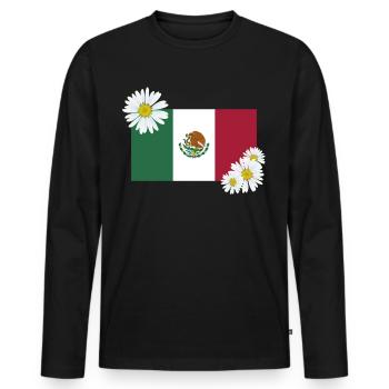 Mexique Mexique Cadeau mexicain Flag Football - T-shirt manches longues Premium bio Homme - noir - Devant - Nico (187cm)